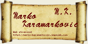 Marko Karamarković vizit kartica